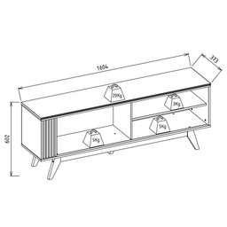 Rack Bancada Otawa Freijó para Tv até 65” - Colibri - 6