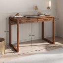 Ver imagem 2 de Mesa Escrivaninha Madeira 2 Gavetas Noah Idimex