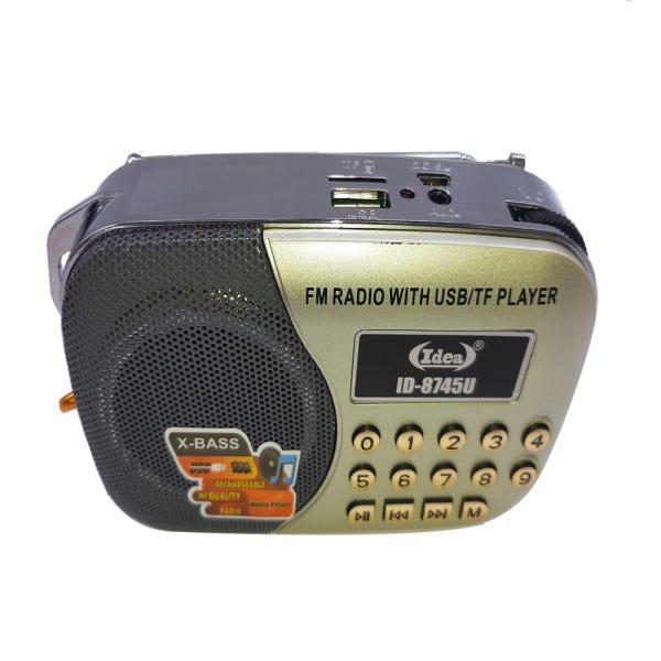 Rádio Portátil Recarregavel com Bluetooth FM USB Tf Player Caixinha de Som com Alca Bivolt - 5