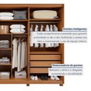 Ver mais imagens de Guarda-Roupa Casal 6 Portas 6 Gavetas com Pés MDF 270cm Suavitá Bege Amêndoa Clean/Off White