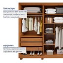 Ver imagem 7 de Guarda-Roupa Casal 6 Portas 6 Gavetas com Pés MDF 270cm Suavitá Bege Amêndoa Clean/Off White