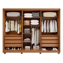 Ver imagem 4 de Guarda-Roupa Casal 6 Portas 6 Gavetas com Pés MDF 270cm Suavitá Bege Amêndoa Clean/Off White