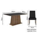 Ver imagem 3 de Conjunto Sala de Jantar Mesa Tampo de Madeira com 4 Cadeiras Rustic/preto/oxford Flavia Madesa