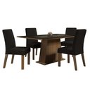 Ver imagem 2 de Conjunto Sala de Jantar Mesa Tampo de Madeira com 4 Cadeiras Rustic/preto/oxford Flavia Madesa