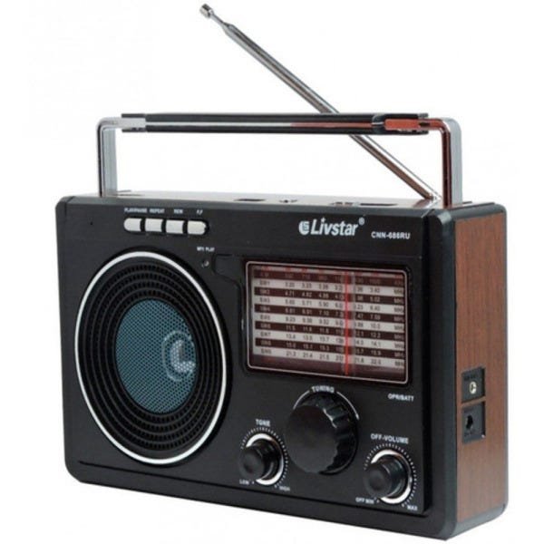 Rádio Am FM USB Sd MP3 Retro Estilo Antigo Portátil Am FM com 11 Bandas Recarregavel