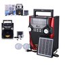 Rádio com Painel Solar Caixa de Som 1500W Power Bank 2 Lâmpadas Led Carregador USB Sd 4 Bandas Campi - 1