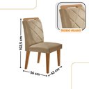 Ver imagem 3 de Mesa Copper 180cm MDF Vidro e 6 Cadeiras Melissa Turim 07/Off/Naturale/Serig. Off com Vidro