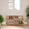 Sapateira em Bambu com Banco Estofado 70cm com 2 Andares, Entrada/hall e Corredor - Log Propria - 4