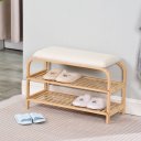 Ver imagem 5 de Sapateira em Bambu com Banco Estofado 70cm com 2 Andares, Entrada/hall e Corredor - Log Propria