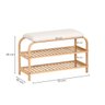 Sapateira em Bambu com Banco Estofado 70cm com 2 Andares, Entrada/hall e Corredor - Log Propria - 3