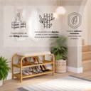 Ver imagem 2 de Sapateira em Bambu com Banco Estofado 70cm com 2 Andares, Entrada/hall e Corredor - Log Propria