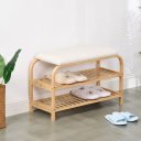 Ver imagem 6 de Sapateira em Bambu com Banco Estofado 70cm com 2 Andares, Entrada/hall e Corredor - Log Propria