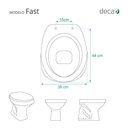 Ver imagem 3 de Tampa de Vaso Sanitário com Amortecedor Fast Creme (Bege) para bacia Deca
