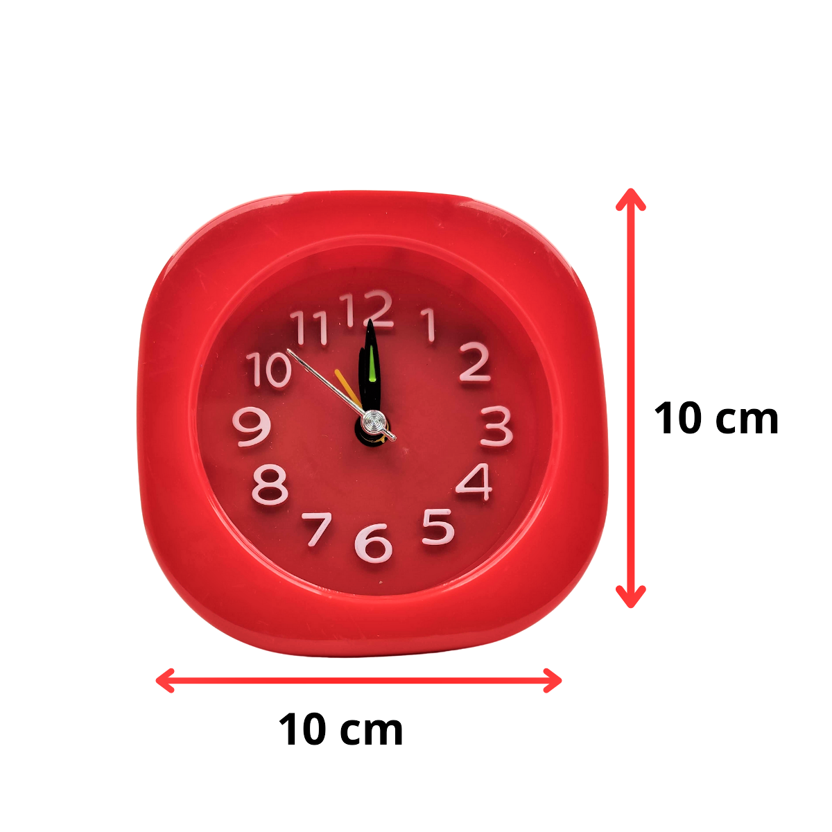 Relógio Despertador Retrô de Cabeceira Alarme Analogico Colorido Infantil Pilha Vermelho - 6