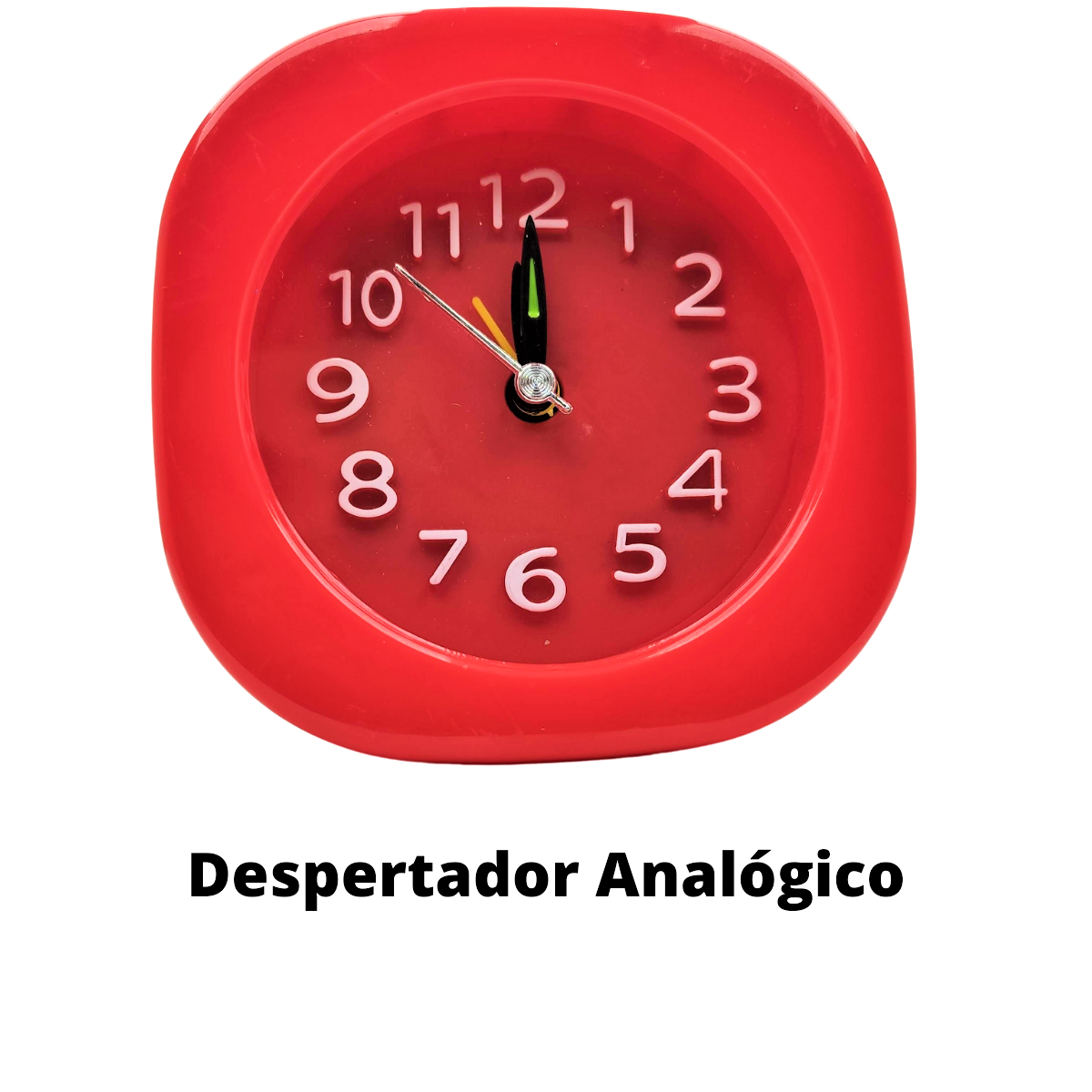 Relógio Despertador Retrô de Cabeceira Alarme Analogico Colorido Infantil Pilha Vermelho - 1