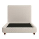 Ver imagem 2 de Cama Solteiro Pés Madeira Nami com Cabeceira Parise Bouclé Off White - Nexta Casa
