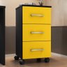 Gaveteiro com Rodinhas 3 Gavetas Seven Preto Amarelo - 1