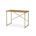 Ver imagem 1 de Escrivaninha Steel 76 Cm Estilo Industrial com Pés em Aço Dourado/naturale