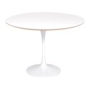 Ver imagem 1 de Mesa Saarinen Redonda Fórmica Branca 137cm - Base Branca