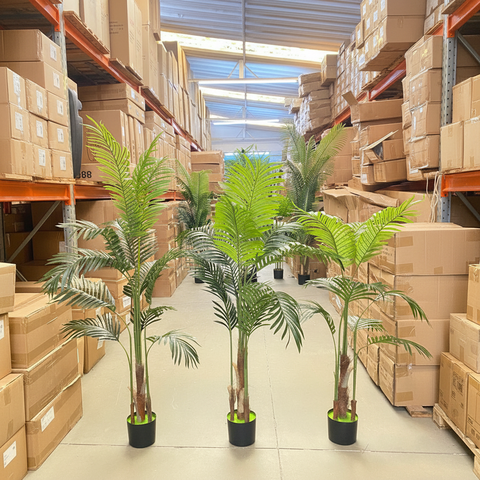 3 Palmeiras Areca Artificial para Decoração com 120/140/160m, Planta Artificial Realista.