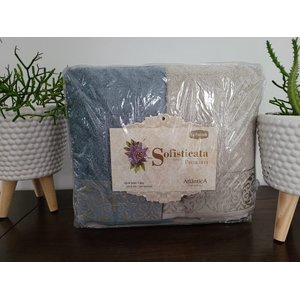 Toalha de Banho Imperial 5 Peças Bem Estar Azul/Taupe Atlântica