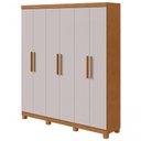 Ver imagem 6 de Guarda-roupas Casal 6 Portas 3 Gavetas Jazz com Pés sem Espelho Amendoa Clean Off White