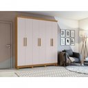 Ver imagem 1 de Guarda-roupas Casal 6 Portas 3 Gavetas Jazz com Pés sem Espelho Amendoa Clean Off White