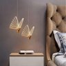 2 Luminária Pendente Led Borboleta Gold Bivolt Moderno 3000k - 4