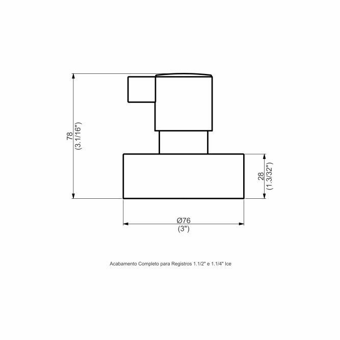 Acabamento Registro Base Docol 1.1/4 e 1.1/2 (grande) - Preto Fosco - Color Ice   Perflex - 2