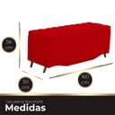Ver imagem 2 de Calçadeira Baú Queen Estofada Maitê Veludo Vermelho