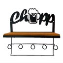 Ver imagem 1 de Prateleira Madeira Ferro Chopp Porta Copos Rústica Cozinha