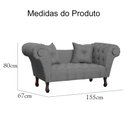 Ver imagem 6 de Kit 2 Divãs Namoradeira Dubai Linho Cinza - Malta Decor