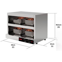 Conservador de Proteínas 127v com 4 Bandejas Cubas Gn 1/3 em Aço Inox - 4