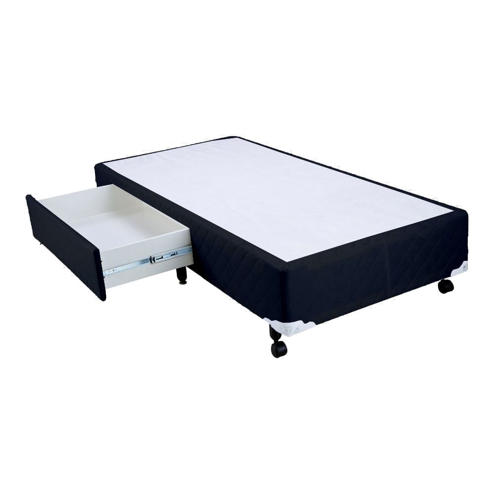 Cama Box Viúva com Gaveta Mega Colchões Black - 120x203