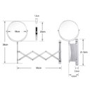 Ver imagem 5 de ESPELHO DE AUMENTO 5X SANFONADO ARTICULADO DE PAREDE EXTENSIVEL DUPLA FACE PARA BANHEIRO BARBEAR MAQ
