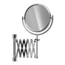 Ver imagem 1 de ESPELHO DE AUMENTO 5X SANFONADO ARTICULADO DE PAREDE EXTENSIVEL DUPLA FACE PARA BANHEIRO BARBEAR MAQ