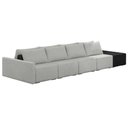 Ver imagem 1 de Sofá Ilha Modular Living com Puff 432cm Georgia Z08 Linho Cinza/preto - Mpozenato
