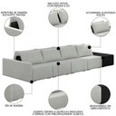 Ver imagem 6 de Sofá Ilha Modular Living com Puff 432cm Georgia Z08 Linho Cinza/preto - Mpozenato