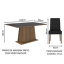 Ver imagem 3 de Conjunto Sala de Jantar Mesa Tampo de Vidro 4 Cadeiras Rustic/preto/oxford Sabrina Madesa