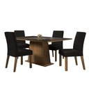 Ver imagem 2 de Conjunto Sala de Jantar Mesa Tampo de Vidro 4 Cadeiras Rustic/preto/oxford Sabrina Madesa