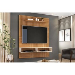 Painel DJ Móveis Braga/Mitti p/ TV de até 55 Carvalho/Off White - 1