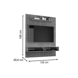 Painel DJ Móveis Braga/Mitti p/ TV de até 55 Carvalho/Off White - 2