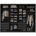 Ver imagem 3 de Closet Casal 1 Porta de Correr com Espelho 6 Gavetas 277cm Mdf Sonni R02 Preto - Lyam Decor