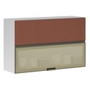 Ver imagem 1 de Armário Basculante Misto Perola 120 Cm 2 Portas Alumínio e com Vidro Reflecta Bronze Luciane
