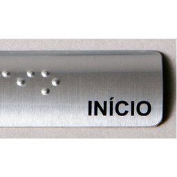 PLACA BRAILE CORRIMÃO ALUMÍNIO 10X3CM 1 INÍCIO E 1 FIM - 3