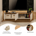 Ver imagem 6 de Rack Moscou Suspenso 155cm Branco com Amadeirado Byhouse