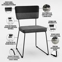 Ver imagem 6 de Mesa Capri 160cm Off White Com 6 Cadeiras Allana B05 Corano Preto Linho Cinza Escuro - Lyam Decor