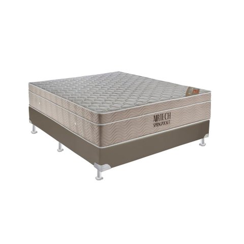 Conjunto Box Airtech Spring Pocket Viuva 128 Cm (larg) Base Courino - 52837