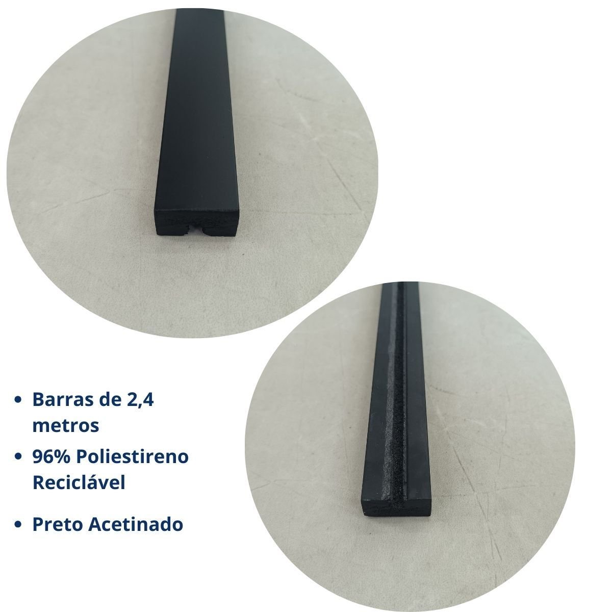 Rodameio Poliestireno Black 3466 Santa Luzia - 2,4mx03cm - 2
