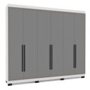 Ver imagem 2 de Roupeiro Casal Valência 6 Portas 4 Gavetas 242x214cm Branco/Cinza 240834